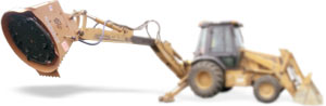 XL480 mounted on a backhoe