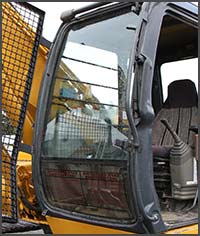 the screen guard in open position to allow for easy access to windshield