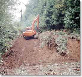 Road scraped out for access to powelines